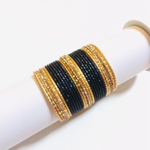 Black & Gold Indian Pakistani bangles Festive Bangle Bracelets